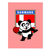 Dänemark-Tischtennis-Panda Postkarte