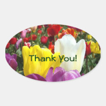 Danke! Aufkleber Tulpe-Blumen-Dank-Karten