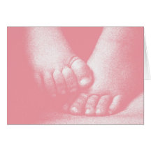 Danke Babyparty - Rosa Grußkarte