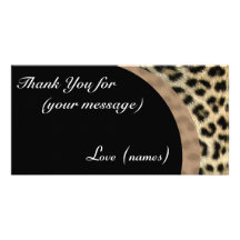 Danke, Satz von 10 zu kardieren - Leopard-Druck Bild Karte