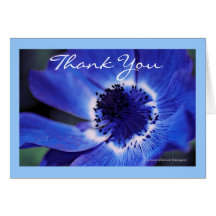 Danke, (Schablonen-) Anemonen-Blumenblau zu kardie Karte