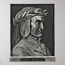 Dante Alighieri-Porträt-Radierung Plakat