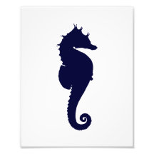 Dark Blue Seahorse Photo Print