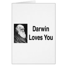 Darwin-Lieben Sie 2 Grußkarten