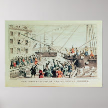 Das Boston-Tee-Party, 1846 Plakat