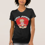 Das dunkle T-Shirt der Yoga-Junkie-Frauen