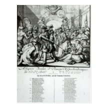 Das Erwärmungs-Wannen-Baby, c.1688 Postkarte