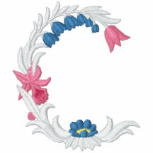 Das Hemd monogramm gestickter Frauen C Blumen Besticktes Polo