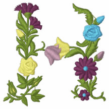 Das Hemd monogramm gestickter Frauen H Blumen