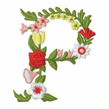 Das Hemd monogramm gestickter Frauen P Blumen