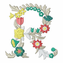 Das Hemd monogramm gestickter Frauen R Blumen