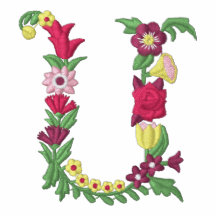Das Hemd monogramm gestickter Frauen U Blumen