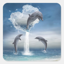 Das Herz vom Delphin-Aufkleber