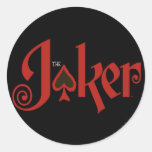 Das Joker-Spielkarte-Logo Runder Sticker