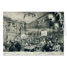 Das Kabarett du Chat Noir, 1886 Grußkarte