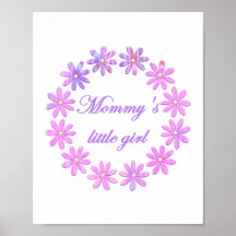 Das kleine Mädchen der Mama (rosa Blumen) Plakatdrucke