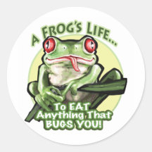 Das Leben eines Frosches - alles essen, das Sie ab Runde Sticker