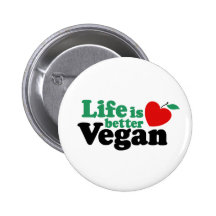 Das Leben ist besser vegan Anstecknadelbutton