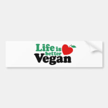 Das Leben ist besser vegan Auto Sticker