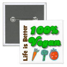 Das Leben ist das bessere 100 Prozent vegan Anstecknadelbuttons