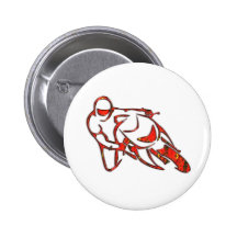Das Motorrad-Logo, das in Kurven-Rot sich lehnt, s Anstecknadelbuttons
