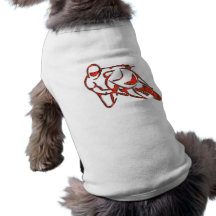 Das Motorrad-Logo, das in Kurven-Rot sich lehnt, s Hund T Shirt
