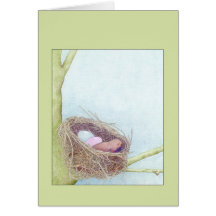 Das Nest-Green Card des Vogels Karte
