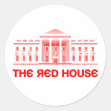 Das rote Haus Runde Aufkleber