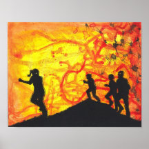 Das schnelle nette Zombie-Silhouette Horror-Kunstp