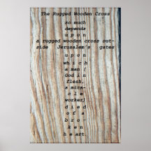 Das schroffe hölzerne Kreuz Poster