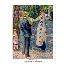 Das Schwingen durch Pierre-Auguste Renoir Postkarte