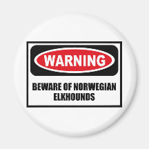 Das Warnen PASSEN VON NORWEGISCHEM ELKHOUNDS Magne Kühlschrankmagnete