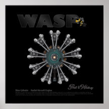 Das "Wespe-jr.-" RadialMotor-Kunst-Plakat