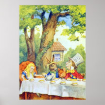 Das wütende Hutmacher-Tee-Party farbenreich Plakatdruck