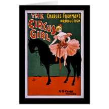 Das Zirkus-Mädchen 1897 Grußkarte
