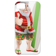 Daumen, die oben Weihnachtsmann surfen iPhone 5 Etui