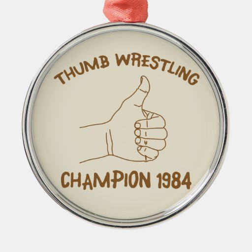 Daumen-Wrestling-Meister 1984 Vintag Weihnachtsornament