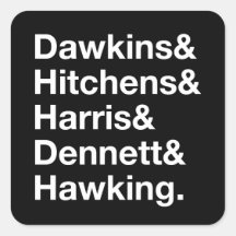 Dawkins&Hitchens&Harris&Dennett&Hawking - Wissensc Aufkleber