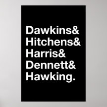 Dawkins&Hitchens&Harris&Dennett&Hawking - Wissensc Plakat