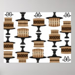 Decadant Schokoladen-Kuchen-Muster Poster