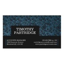 Decorative Floral Print - Blue visitenkarten