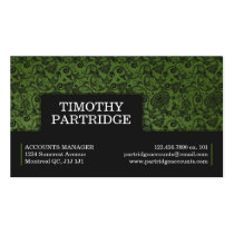 Decorative Floral Print - Green visitenkarten