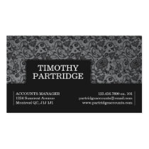 Decorative Floral Print - Grey visitenkarten
