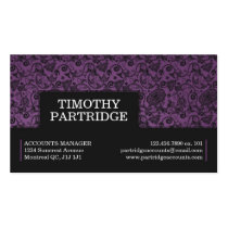 Decorative Floral Print - Purple visitenkarten