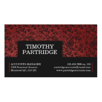 Decorative Floral Print - Red visitenkarten
