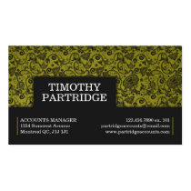 Decorative Floral Print - Yellow visitenkarten