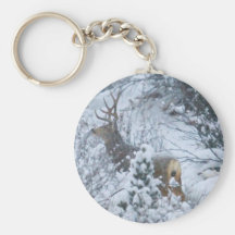 Deer in Snow Keychain