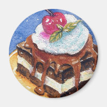 Dekadenter Schokoladenkuchen Kühlschrankmagnete