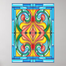 Deko vier durch vier Wirbels-Fleck-Glas Plakatdruck