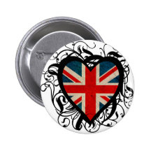 Dekoratives britisches Herz Button
